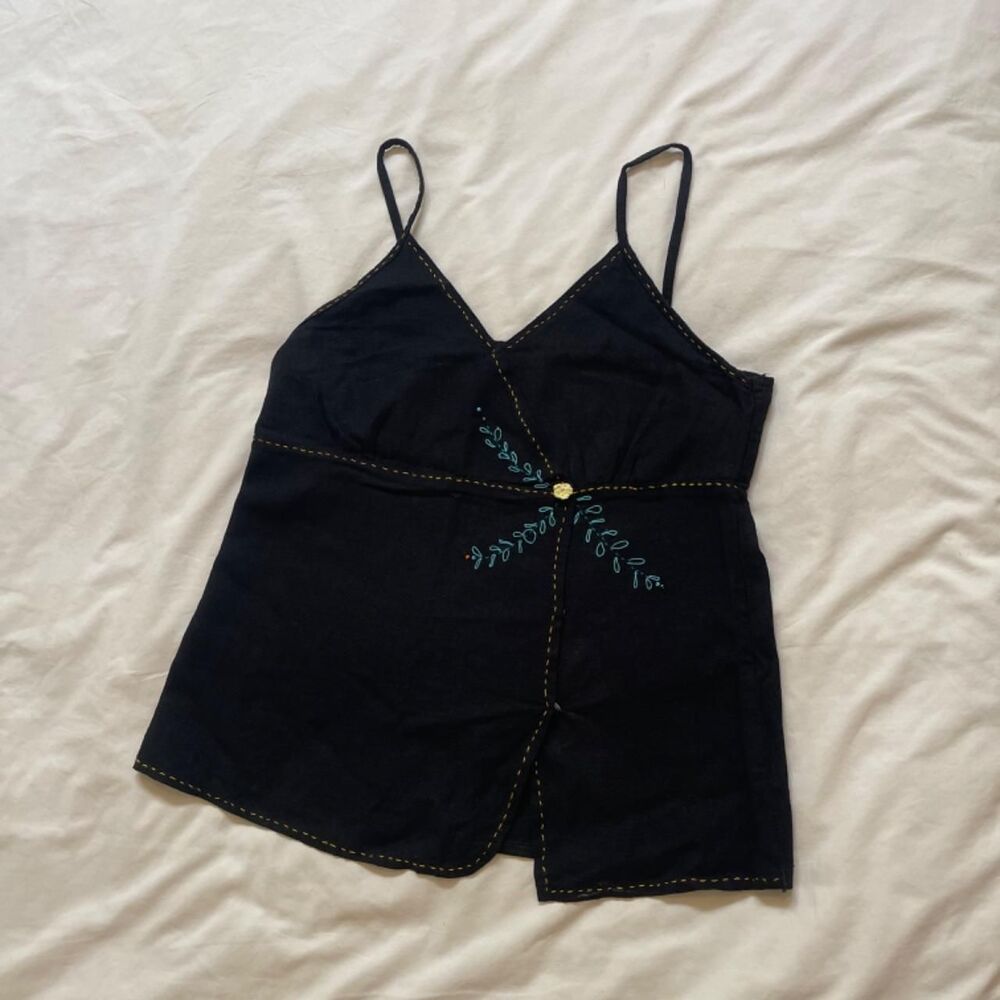 American Vintage Women's Black and Navy Vest